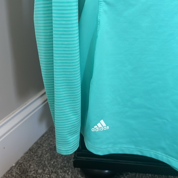 Adidas 1/4 zip pullover Teal/Seafoam Green Color Size Large - Picture 4 of 4